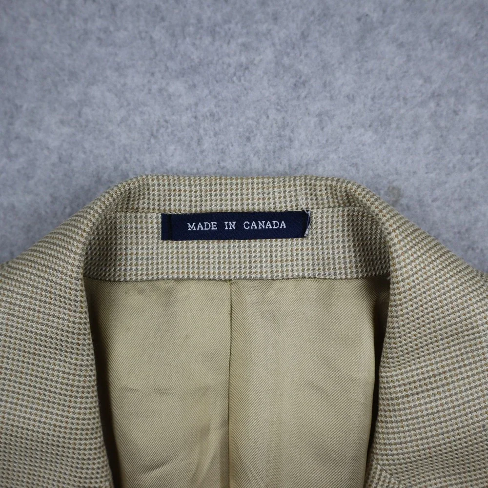 Ralph Lauren Sport Coat Mens 44R Tan Micro-Houndstooth Two-Button Blazer Canada